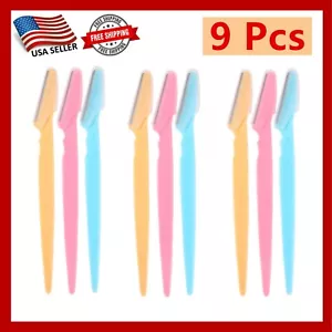 9 Pcs of Facial Eyebrow Razor Trimmer Shaper Shaver Blade Knife Hair Remover - Picture 1 of 14