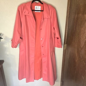 Vintage London Fog Maincoats Orange Trench Coat Women's Size 6 Reg - Picture 1 of 10