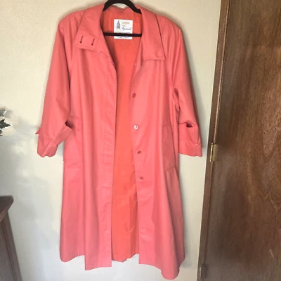 Vintage London Fog Maincoats Orange Trench Coat Women's Size 6 Reg - Image 1 of 4