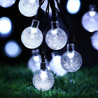 21Ft 30 LED Solar Power Festival Fairy String Crystal Ball Light Outdoor Garden