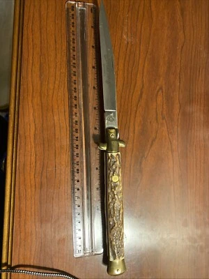 Cuchillo Kissing Crane 13" KC-49 inoxidable bloqueo Alemania mango de ciervo Foto 1 de 4