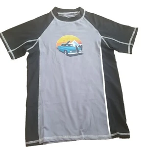Besser Bay Rash Guard Boys LARGE Gray Black Surf Shirt Surfboard UPF 50 Swim - Picture 1 of 4