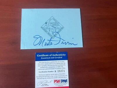 MONTE IRVIN SIGNED HAND SIGNED  INDEX CARD PSA DNA HOLO CERT - Image 1 of 3
