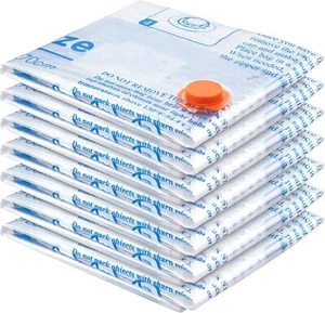 7 Jumbo Vacuum Storage Bags, Space Saver Sealer for Clothes, Pillows, Bedding - Picture 1 of 112