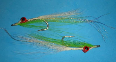 FLY FISHING FLIES - Chart/White CLOUSER DEEP MINNOW size #2/0 (12 pcs.) - Image 1 of 4