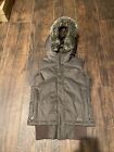 The North Face Prodigy 600 Size XS Goose Down Puffer Vest Brown Faux Fur
