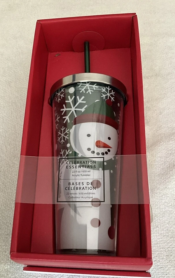 Snowman Seasonal Tumbler Green New In Box - Image 1 of 1