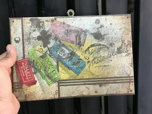 Old Original Valet, Blue Gillette Brand Wall Hanging Adv. Sign Board England - Picture 1 of 12