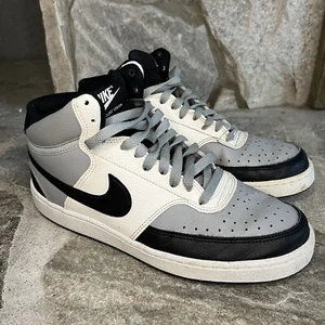 Nike Court Vision Mid Next Nature Gray Black White Athletic Shoes Sz8 - Picture 1 of 10