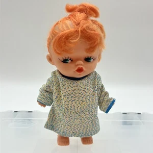Vintage 1966 Dakin & Co. Red Haired Doll Big Head Green Eyes Puckered Lips! - Picture 1 of 9