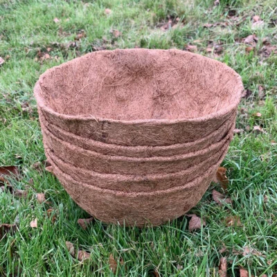 SELECTIONS 5 x Hanging Basket Liner Garden Flower Coir Coco Fibre Coconut (30cm/12inch)