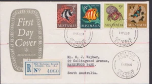 1966 AUSTRALIA Humbug Coral Fish Crab MAIL EXCHANGE SA REGISTERED APO Shield FDC - Picture 1 of 1