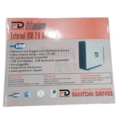FANTOM DRIVES TITANIUM-External USB 2.0 HARD DRIVE.(new) - Image 1 of 4
