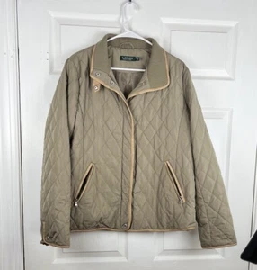 Lauren by Ralph Lauren Quilted Jacket Size XL Quilted Jacket Beige Lightweight - Picture 1 of 12