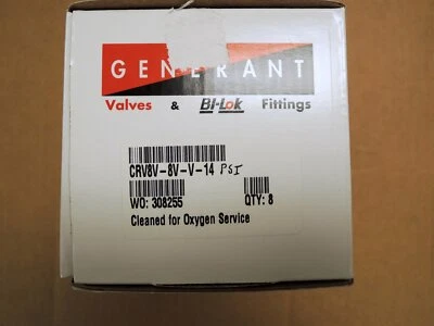 Generant Cryogenic Relief Valve, Pre-Set to 14 psig, New, CRV8V-8V-V-14 - Image 1 of 3