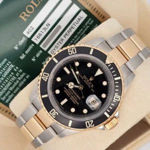 Rolex Submariner 40mm 2-tone Yellow Gold/Steel Black Dial 16613LN Box Papers - Picture 1 of 7