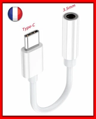 CÂBLE ADAPTATEUR USB-C TYPE C VERS JACK 3,5mm FEMELLE AUX AUDIO ÉCOUTEURS CASQUE - Image 1 of 4