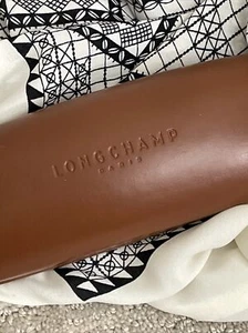 Longchamp Paris Brown Leather Hard Shell Sunglasses Sun Eye Glass Glasses Case - Picture 1 of 8