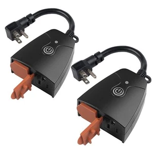Enchufe inteligente Wi-Fi de alta resistencia HBN, temporizador exterior con dos tomas de corriente conectadas a tierra (paquete de 2) - Imagen 1 de 8