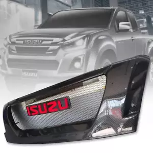 CARBON BLACK FRONT NET GRILL GRILLE RED LOGO FIT ISUZU D-MAX DMAX 2015-2018 - Bild 1 von 6