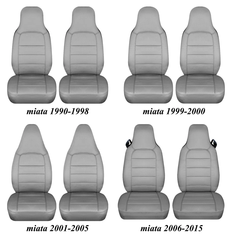 2 fundas de asiento de coche semi personalizadas plata maciza para Mazda Miata/mx-5 1990-2015 Foto 1 de 1