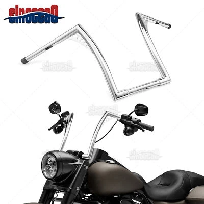 Chrome 14'' Ape Hanger Handlebar For Harley Davidson Road King Road Glide - Image 1 of 4