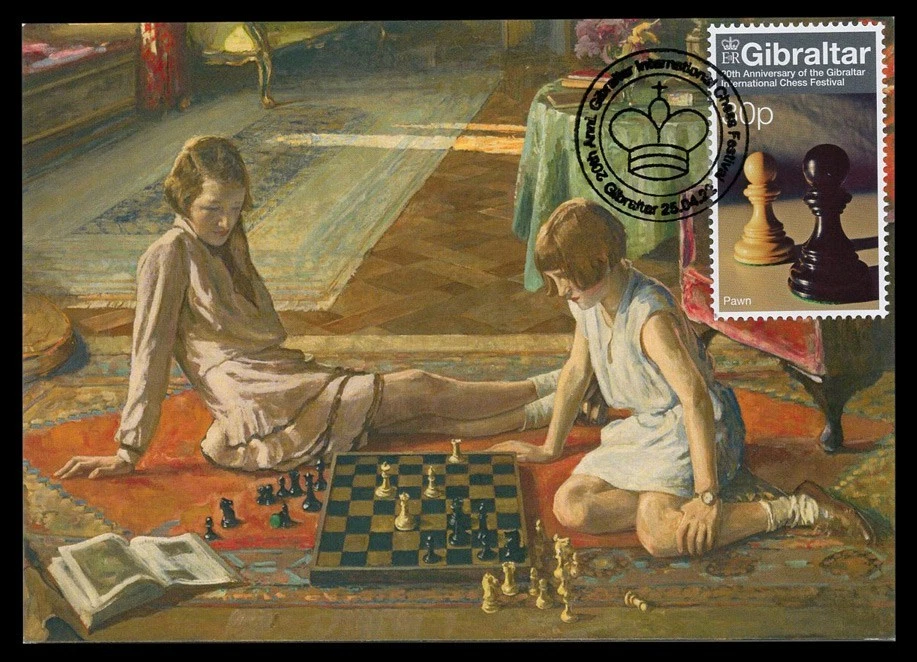 GIBRALTAR 2022 Maximum Card - 20th Anniv. of the Gibraltar Int. Chess Festival - Imagen 1 de 1
