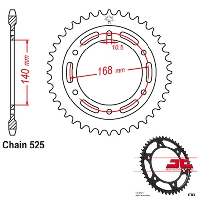 Piñones JT Piñón Trasero Acero Paso 525 42 Dientes BMW F800GS Trophy (2012) Foto 1 de 2