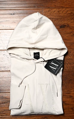 Armani Exchange $140 A|X Men's Embroidered Logo Beige Hooded Jacket Hoodie 2XL - Image 1 of 4