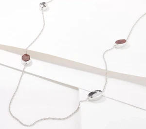 Generation Gems Sterling Silver White Buffalo Reversible Necklace, 34" - Picture 1 of 1