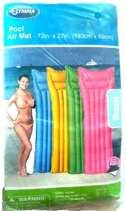 Vintage Olympia Pool Air Mat Float 72" x 27" New Old Stock - Green - Imagen 1 de 1