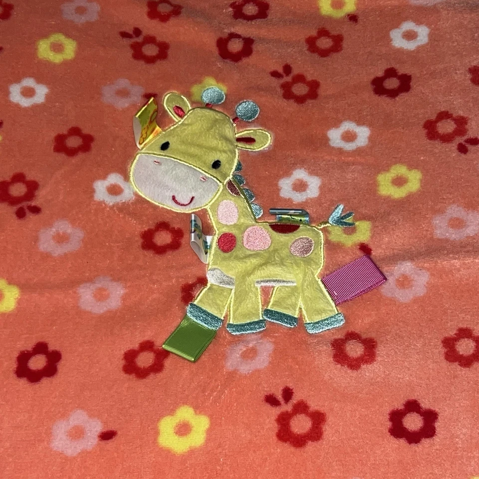Taggies Blanket Giraffe Pink Floral Flowers Security Baby Lovey 2014 - Image 1 of 4