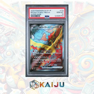 PSA 10 Rocket's Moltres ex SR 112/098 sv10 Glory of Team Rocket Pokémon Japanese - Picture 1 of 3