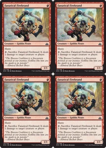 4x MTG 2018 FANATICAL FIREBRAND - GOBLIN PIRATE CREATURE - MAGIC CARD x4 Exemplare - Bild 1 von 2