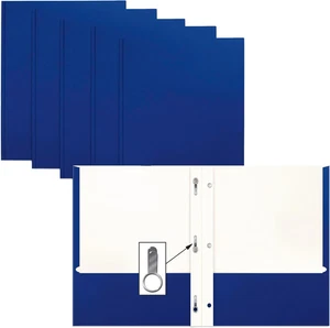 Better Office Products Blue Paper 2 Pocket Folders with Prongs, 50 Pack, Matte T - Picture 1 of 12