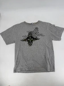 Vintage 90s OTB Iron Cross Graffiti Skater Shirt Youth Size Large (14/16) - Picture 1 of 6