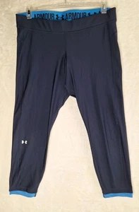 Under Armour Leggings Donna Blu Taglia XXL Capri Compressione Heatgear 2XL - Foto 1 di 8