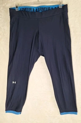Under Armour Womens Leggings Blue Size XXL Capri Compression Heatgear 2XL - Image 1 of 4
