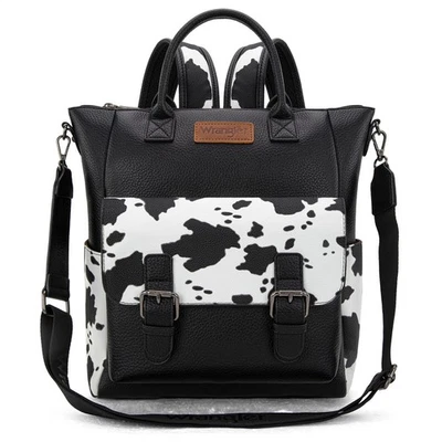 Montana West Wrangler Womens Convertible Backpack Purse Cow Printed Backpack ... - Image 1 of 4