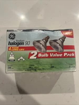 *SELLADO* PAQUETE DE 2 BOMBILLAS GE 29529 Proyector Exterior Par38 / 90 vatios Bombillas Halógenas Foto 1 de 4