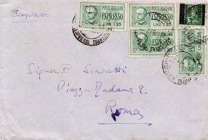 Usi Tardivi - Espresso Lire 1,25 quattro esemplari su busta - Picture 1 of 1