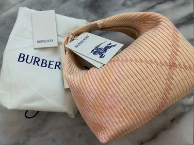 Mini bolso de mano Burberry Check 100 % auténtico amarillo/rosa Foto 1 de 4