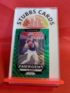 J.J. McCarthy 2024 Panini Prizm - Emergente #19 Green Wave Prizm (RC) - Imagen 1 de 2