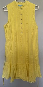 Draper James RSVP Kleid Größe Large gelb Blumen bestickt 100% Baumwolle - Bild 1 von 9