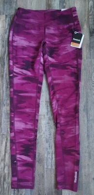 Reebok Leggings Women's Size XS Dark Pink Camo NWT Full Length Activewear Gym  - Image 1 of 4