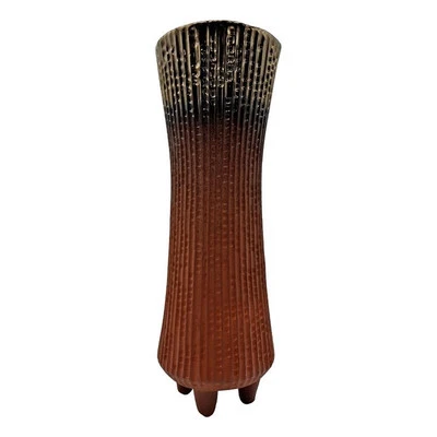 Jarrón de cerámica marrón moderno Bergamo Art de 17 pulgadas de alto en marrón Foto 1 de 4