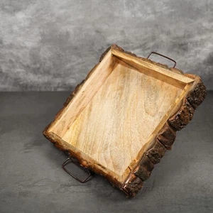 Crafted to Impress With Premium Mango Wood Square Serving Tray, (25 x 25 x 5cm) - Picture 1 of 5