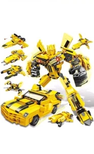 PANLOS) 6 in 2 (Deformecha) Wasp Fighter Mech BUILDING BRICKS KIDS TOY NEW! - Picture 1 of 4