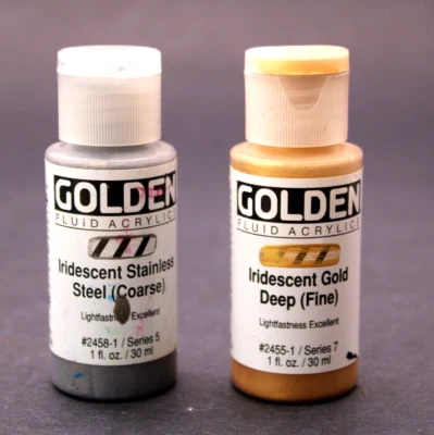 Golden Liquid Acrylic Paint Gold Deep/Fine Black Stainless Steel/Course 1 oz - Image 1 of 2