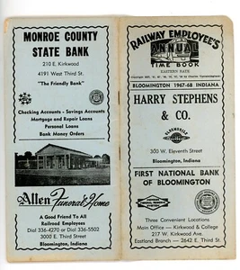 1967-68 Railway Employee's Annual Time Book Bloomington IN Local Ad's - Bild 1 von 4